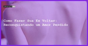 Como Fazer Sua Ex Voltar: Reconquistando um Amor Perdido - Como fazer sua ex voltar