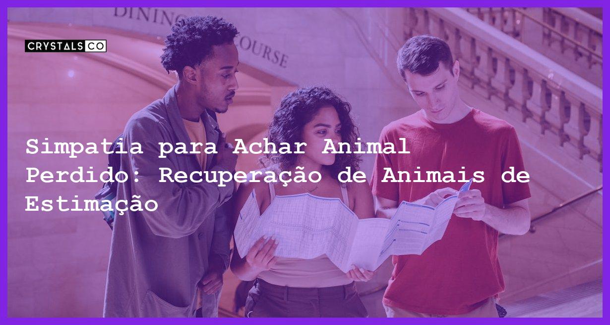 Simpatia para Achar Animal Perdido: Recuperação de Animais de Estimação - Simpatia PARA ACHAR ANIMAL PERDIDO