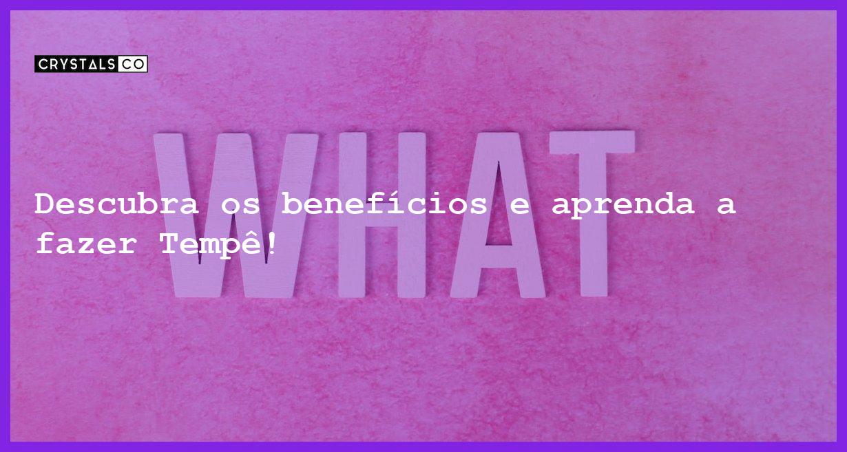 Descubra os benefícios e aprenda a fazer Tempê! - o que e tempeh ou tempe