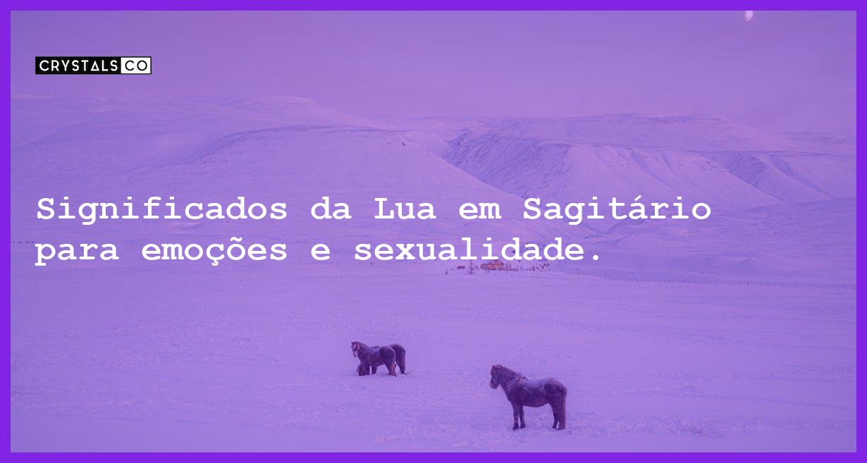 Significados da Lua em Sagitário para emoções e sexualidade. - significados da lua em sagitario emocoes sexualidade e