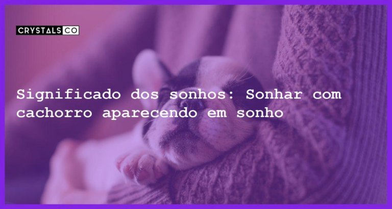 Significado dos sonhos: Sonhar com cachorro aparecendo em sonho - sonhar com cachorro