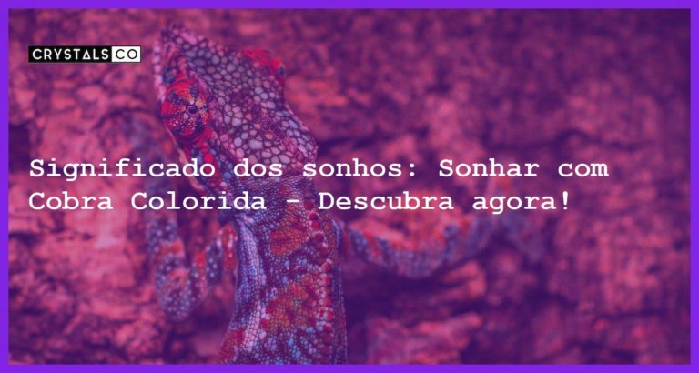 Significado dos sonhos: Sonhar com Cobra Colorida - Descubra agora! - sonhar com cobra colorida