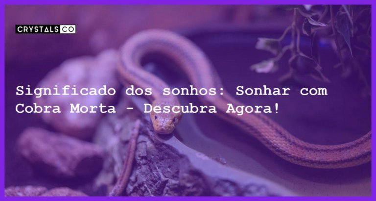 Significado dos sonhos: Sonhar com Cobra Morta - Descubra Agora! - sonhar com cobra morta