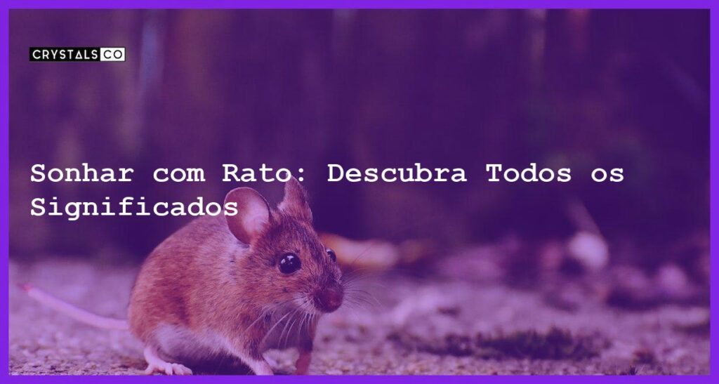 Sonhar com Rato: Descubra Todos os Significados - sonhar com rato